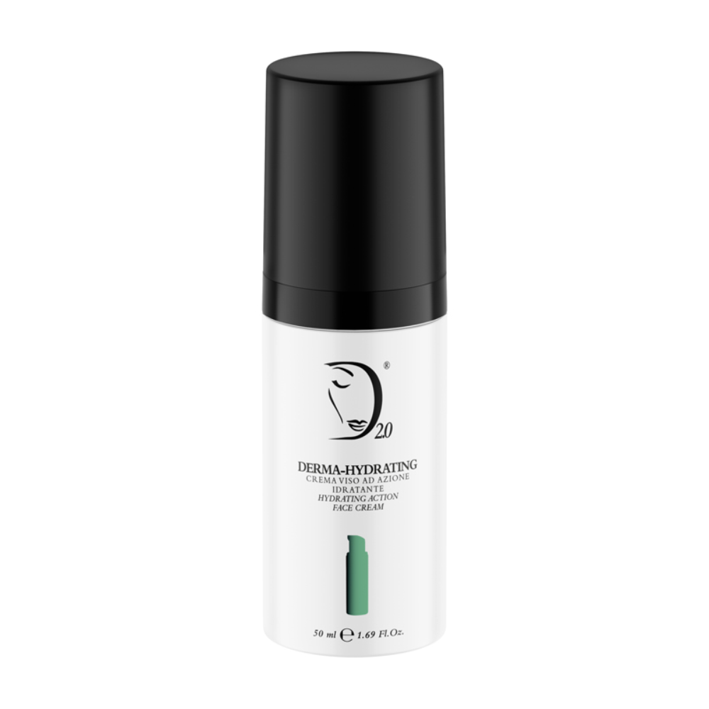 a hero product photo of Derma Hydrating Face Cream in a bottle on a whilte background