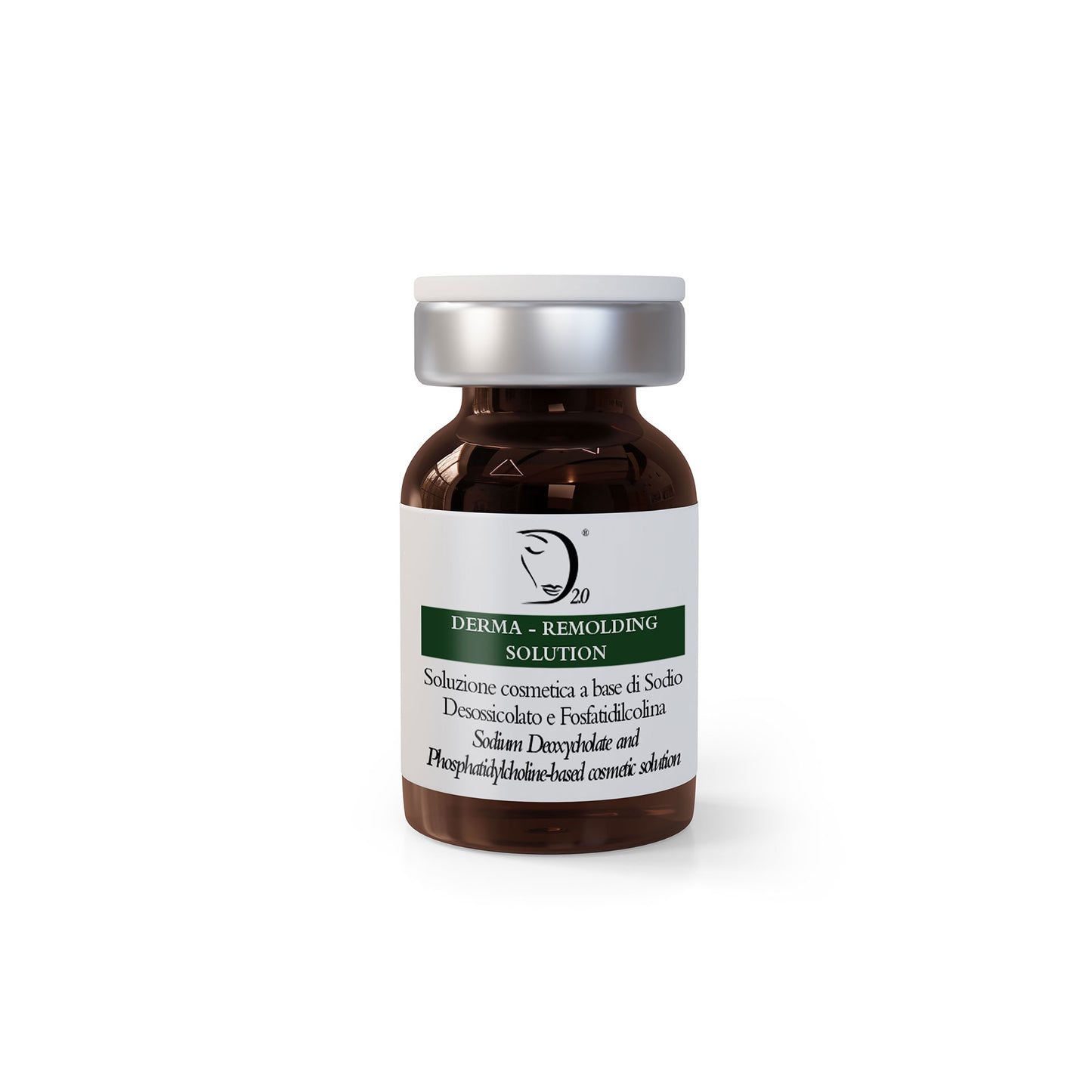 Vial labeled 'Derma Remolding Solution' on a white background